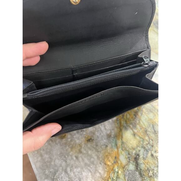 Coach Vintage Black Leather Bifold Long Snap Accordian Wallet - Picture 4 of 9
